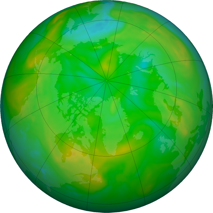 Arctic ozone map for 07 July 2022